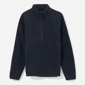 Everlane Men’s Pullover Sweater XS NWT The ReNew Fleece Half Zip Dark Navy Cozy